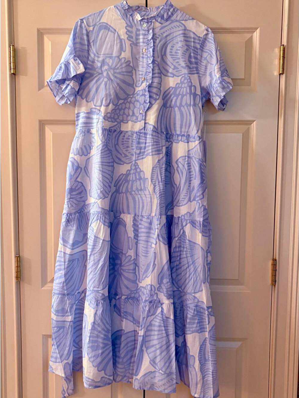 Light Blue & White Floral Midi Dress - Women's Midi Dress